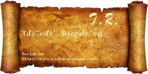 Törő Richárd névjegykártya