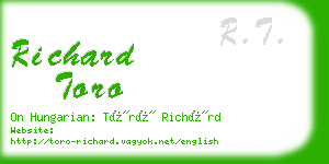 richard toro business card